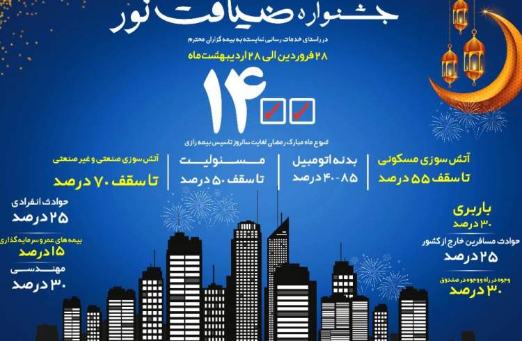 ماه مبارک رمضان لغایت سالروز تاسیس بیمه رازی