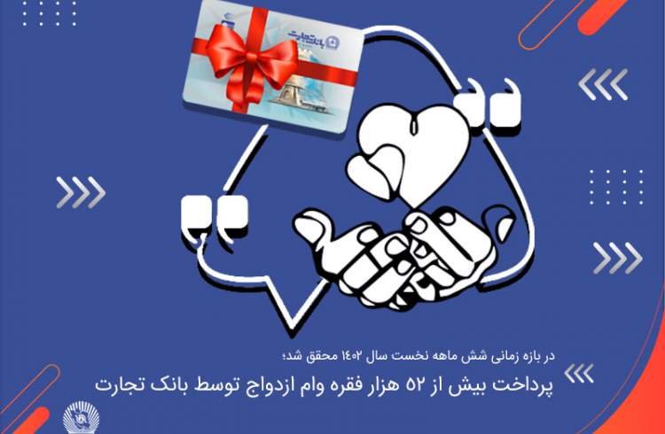 پرداخت بیش از 52 هزار فقره وام ازدواج توسط بانک تجارت